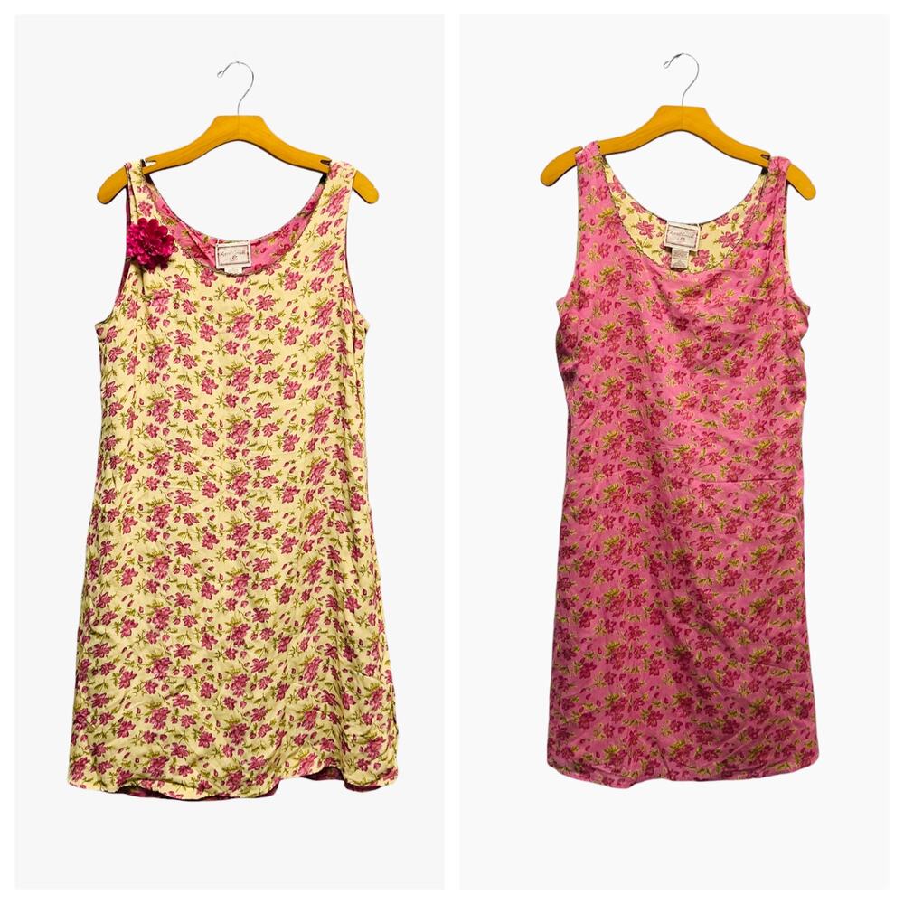 Vintage April Cornell Floral Reversible Dress Cottagecore Women’s Size Large